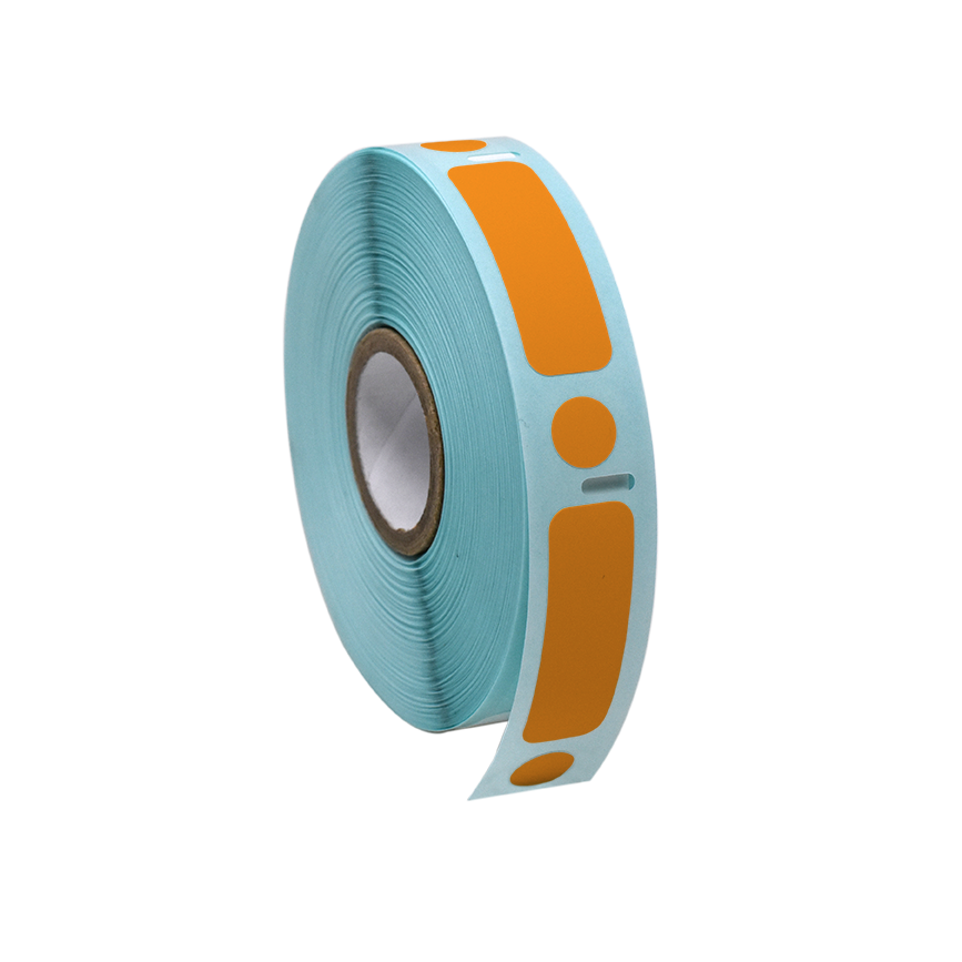 Globe Scientific Label/Dot Combo Roll, Cryo, Direct Thermal, 38x13mm & 9.5mm, Dot for 2.0mL Tubes, Orange Image